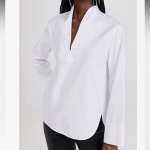 Vince Long Sleeve Split-Neck Top